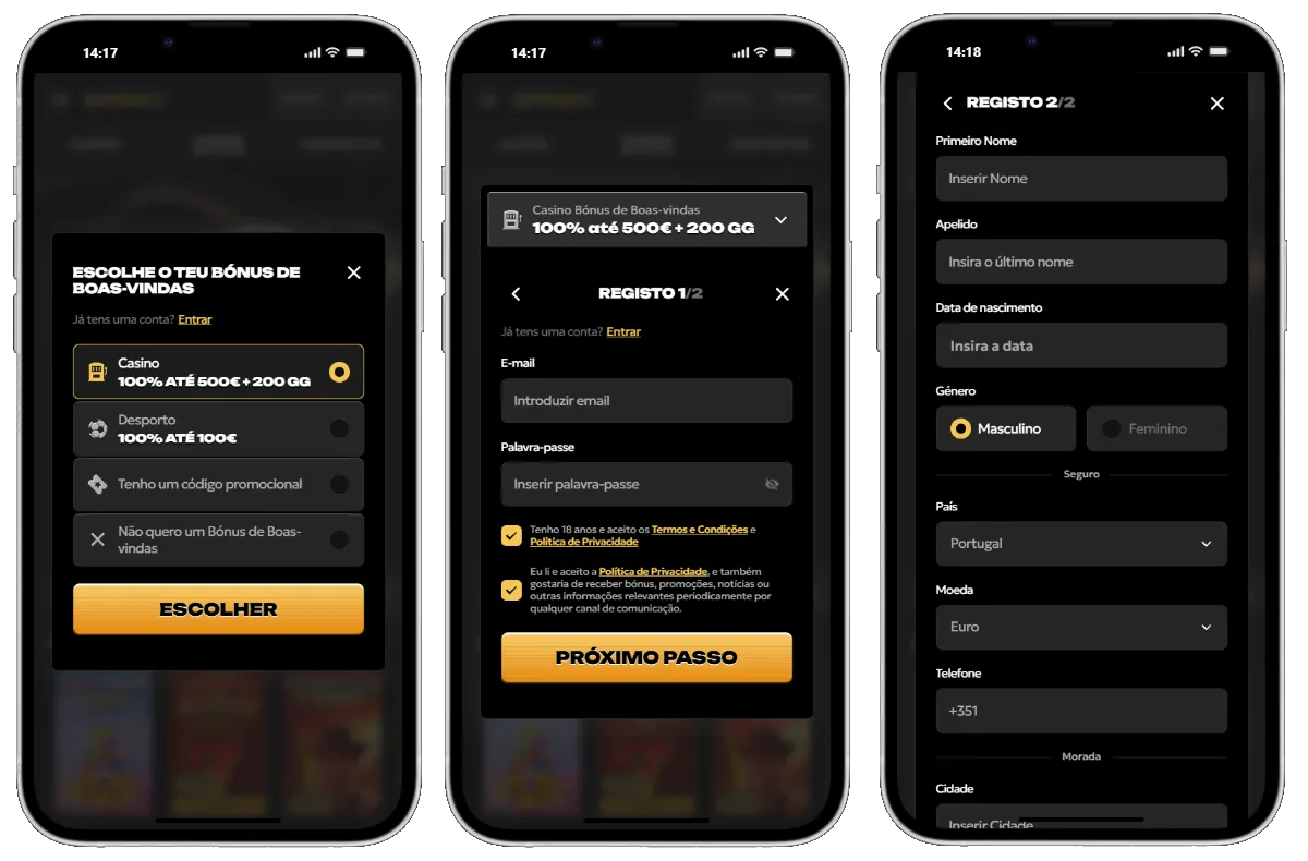 Experiência Mobile Spinsy casino